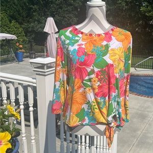Ruby Rd Petite Large Floral Top